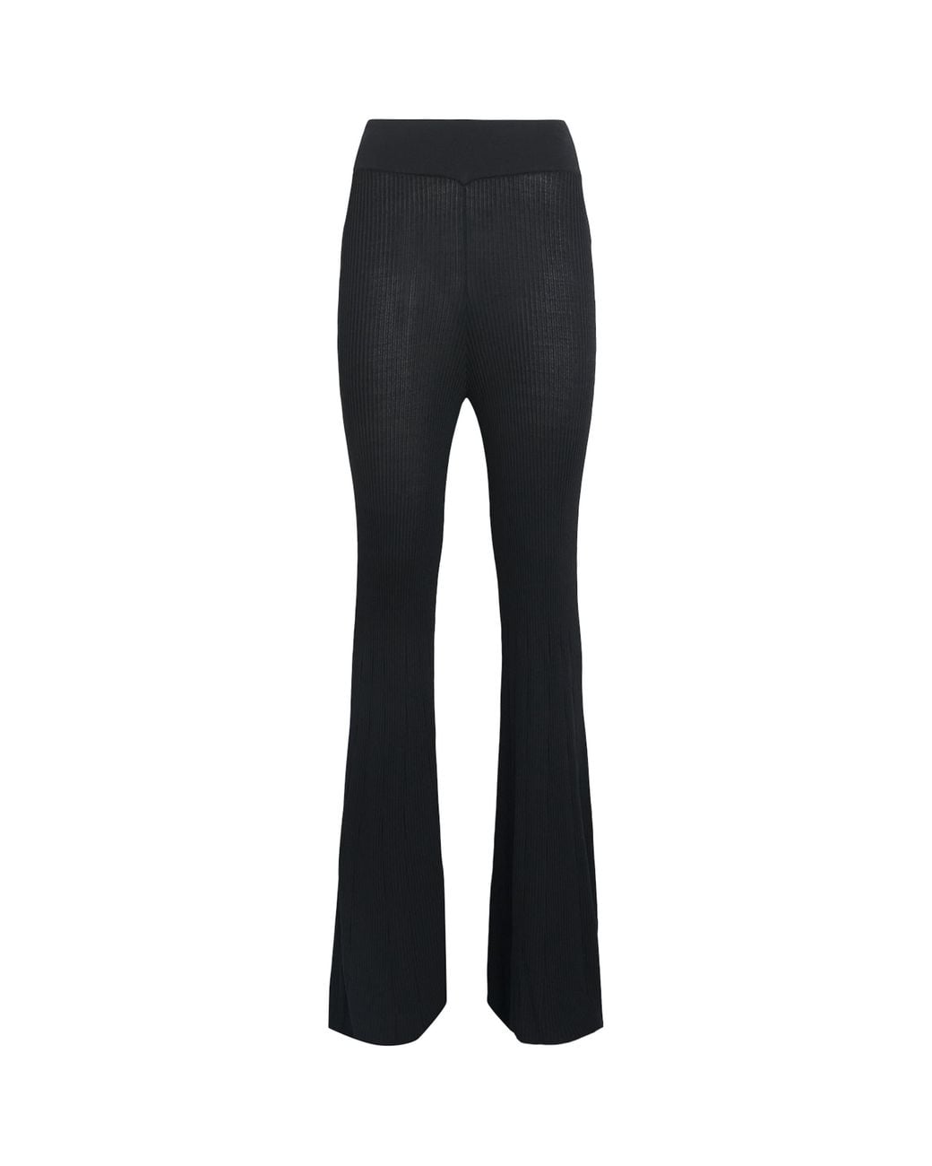 L'Agence Black Rib-Knit Conan Flared Trousers