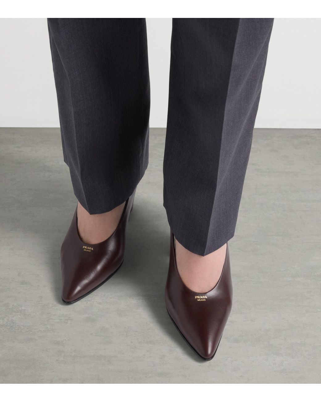 Prada Brown Leather Slingback Pumps 85