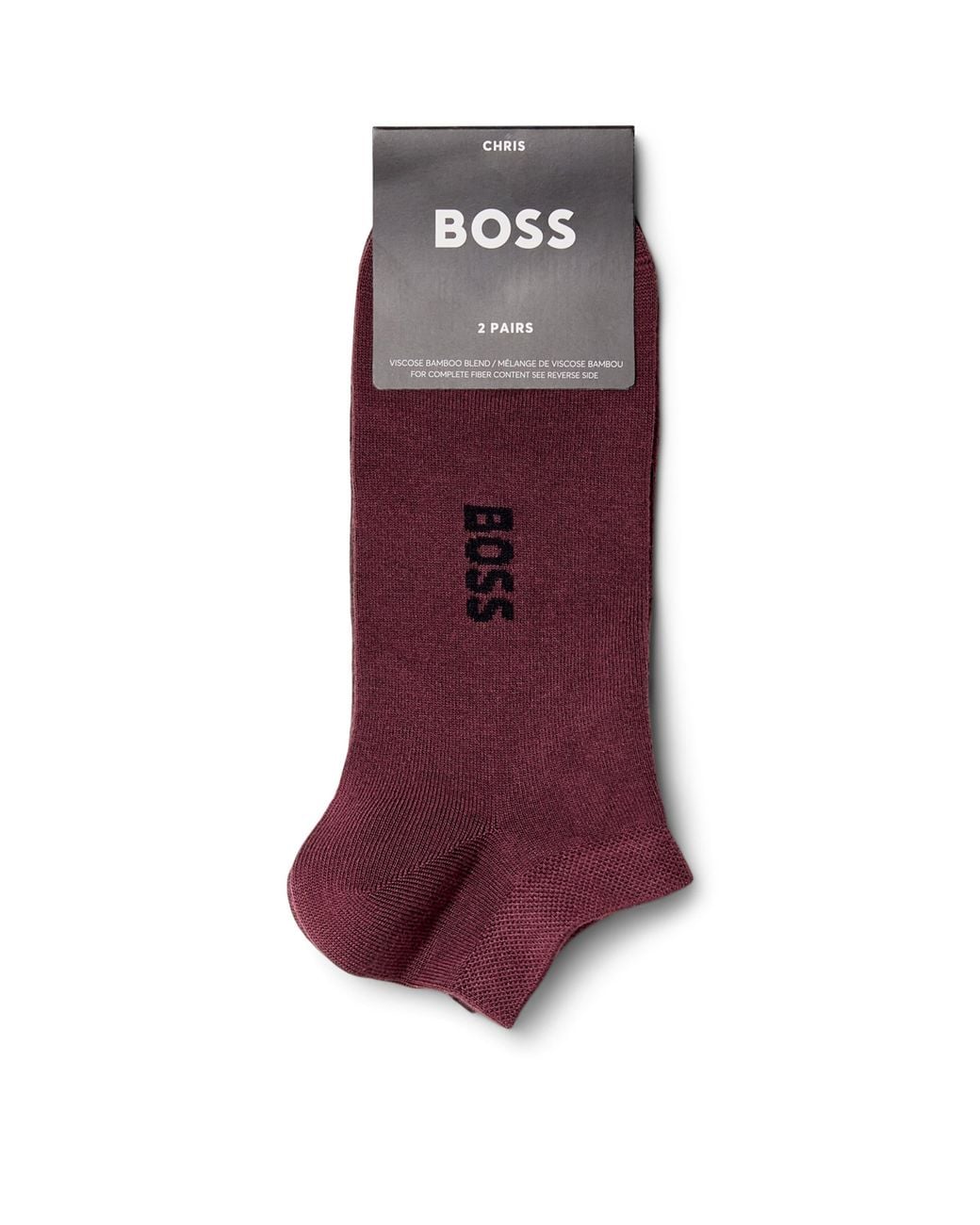 Boss Purple Logo Ankle Socks for men