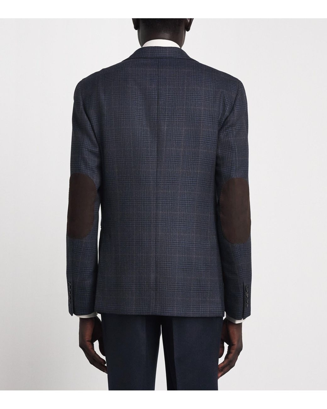 Pal Zileri Blue Wool Check Blazer for men