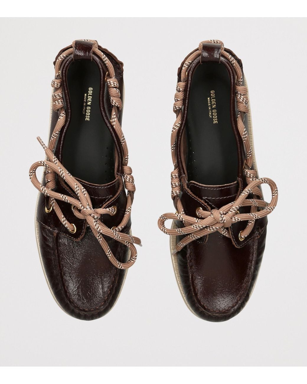 Golden Goose Deluxe Brand Brown Leather Boat Shoes