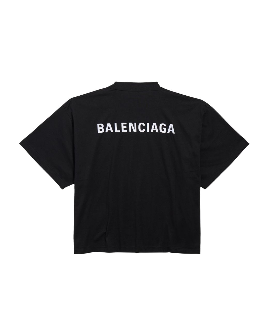BALENCIAGA Cropped logo t-shirt レディース Tシャツ Balenciaga Logo Cropped T-Shirt in Black | Lyst