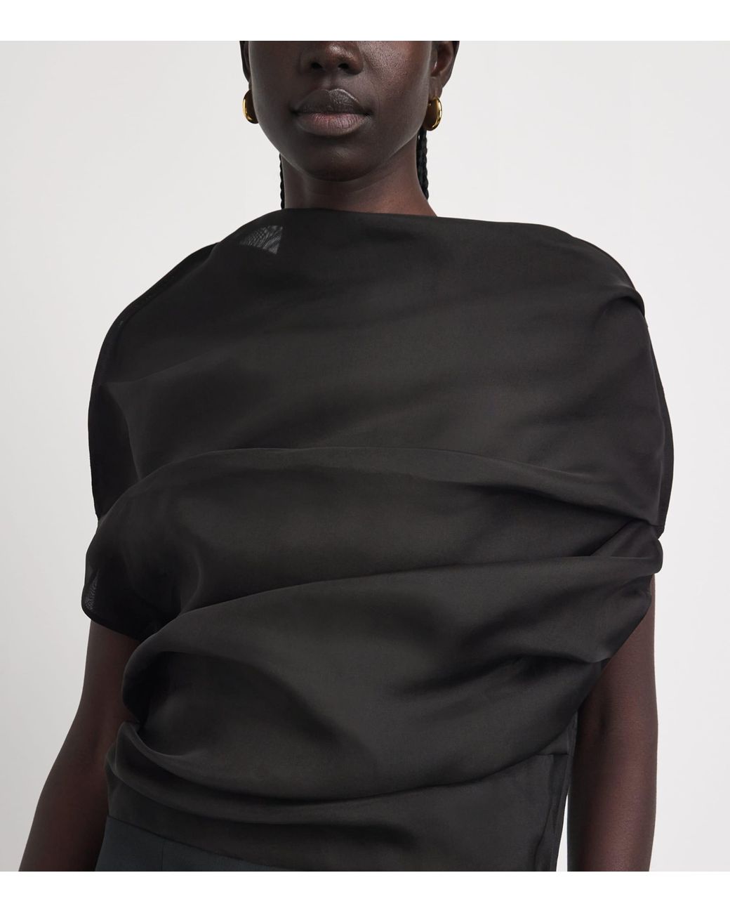 Voranida Black Silk Rhea Midi Dress