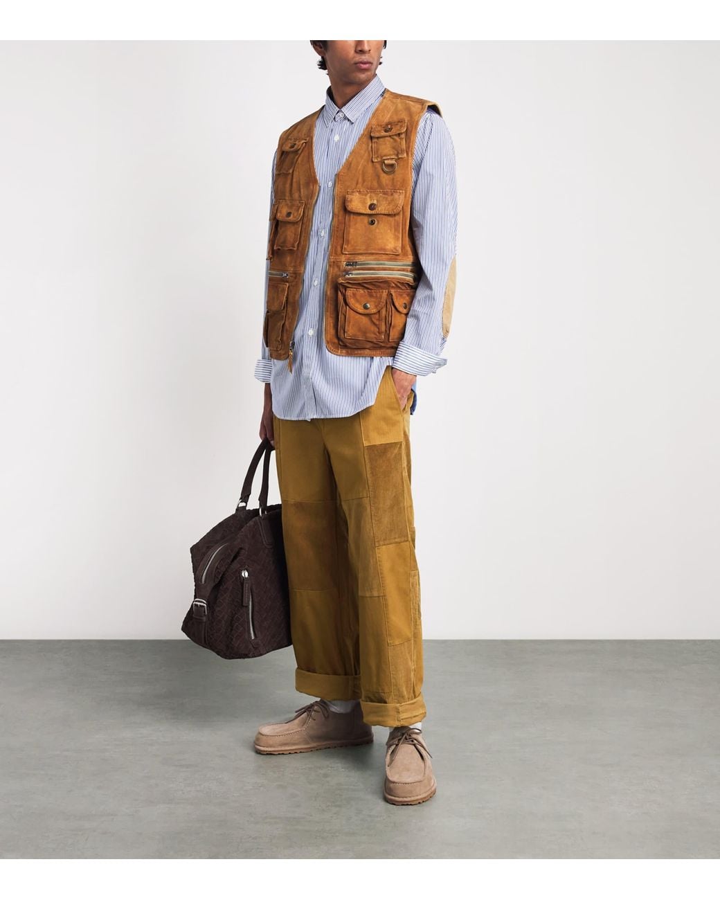 Junya Watanabe Natural Cotton Patchwork Trousers for men