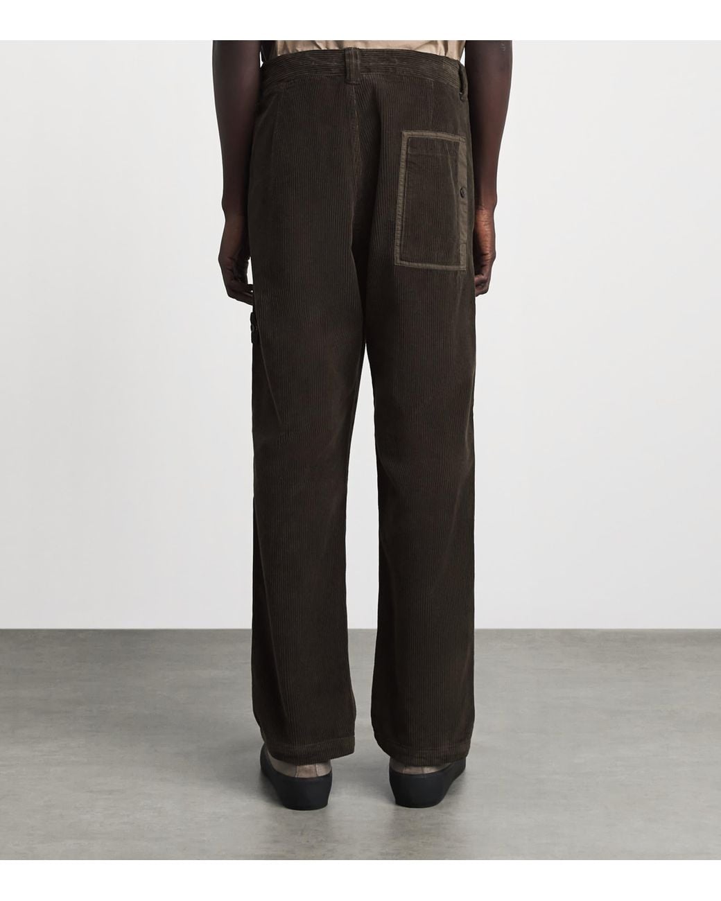 Stone Island Black Organic Corduroy Trousers for men
