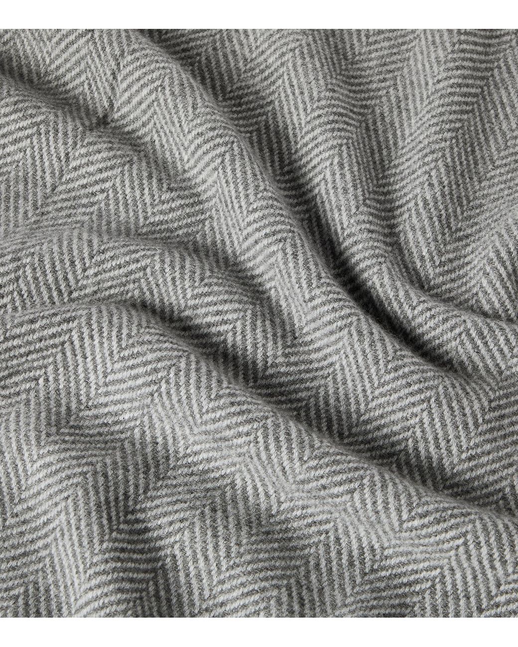 Brunello Cucinelli Gray Cashmere Chevron Scarf for men
