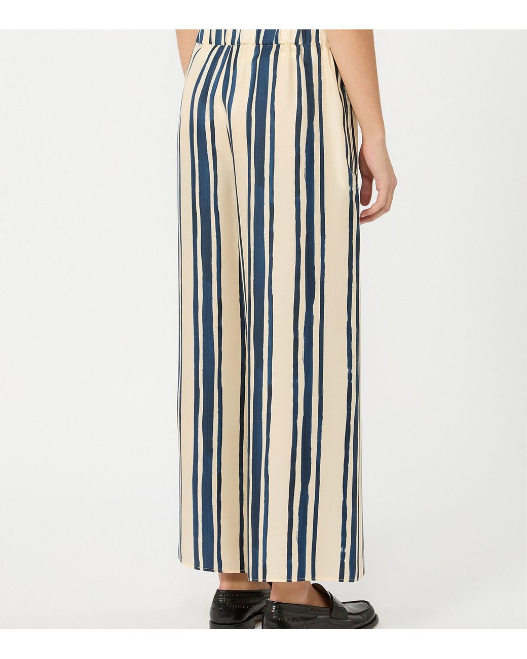 Weekend by Maxmara Blue Silk Wide-Leg Trousers