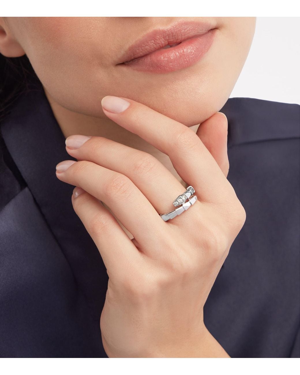 BVLGARI Metallic And Diamond Serpenti Viper Ring