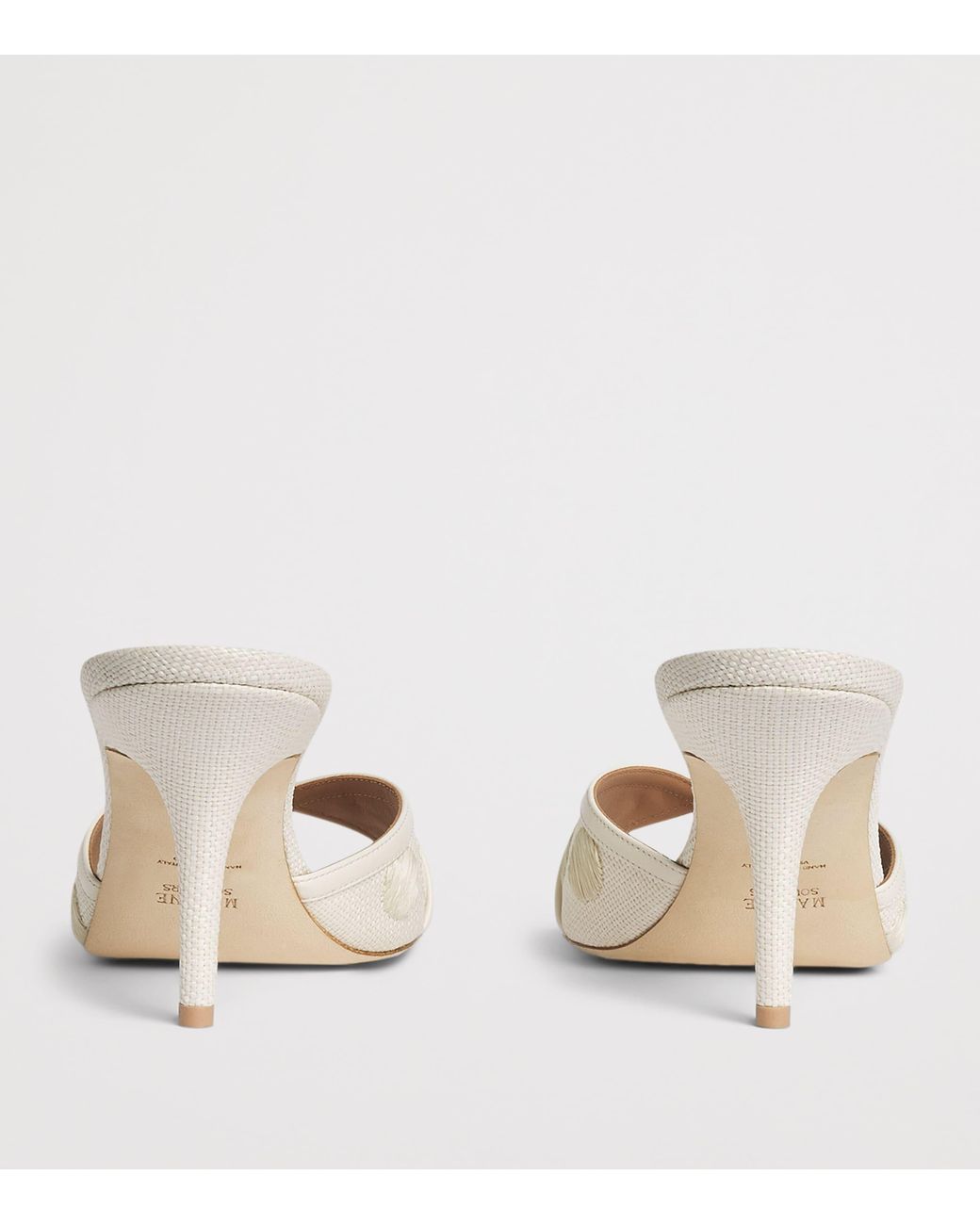 Malone Souliers Metallic Raffia-Leather Perla Mules 70