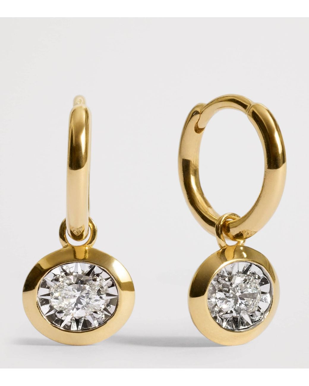 Monica Vinader Metallic Vermeil And Diamond Huggie Earrings