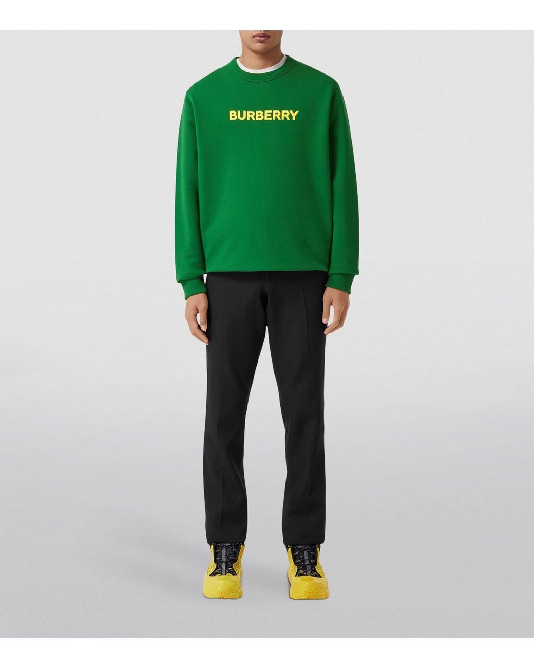 Burberry Logo Sweatshirt in Green for Men | Lyst