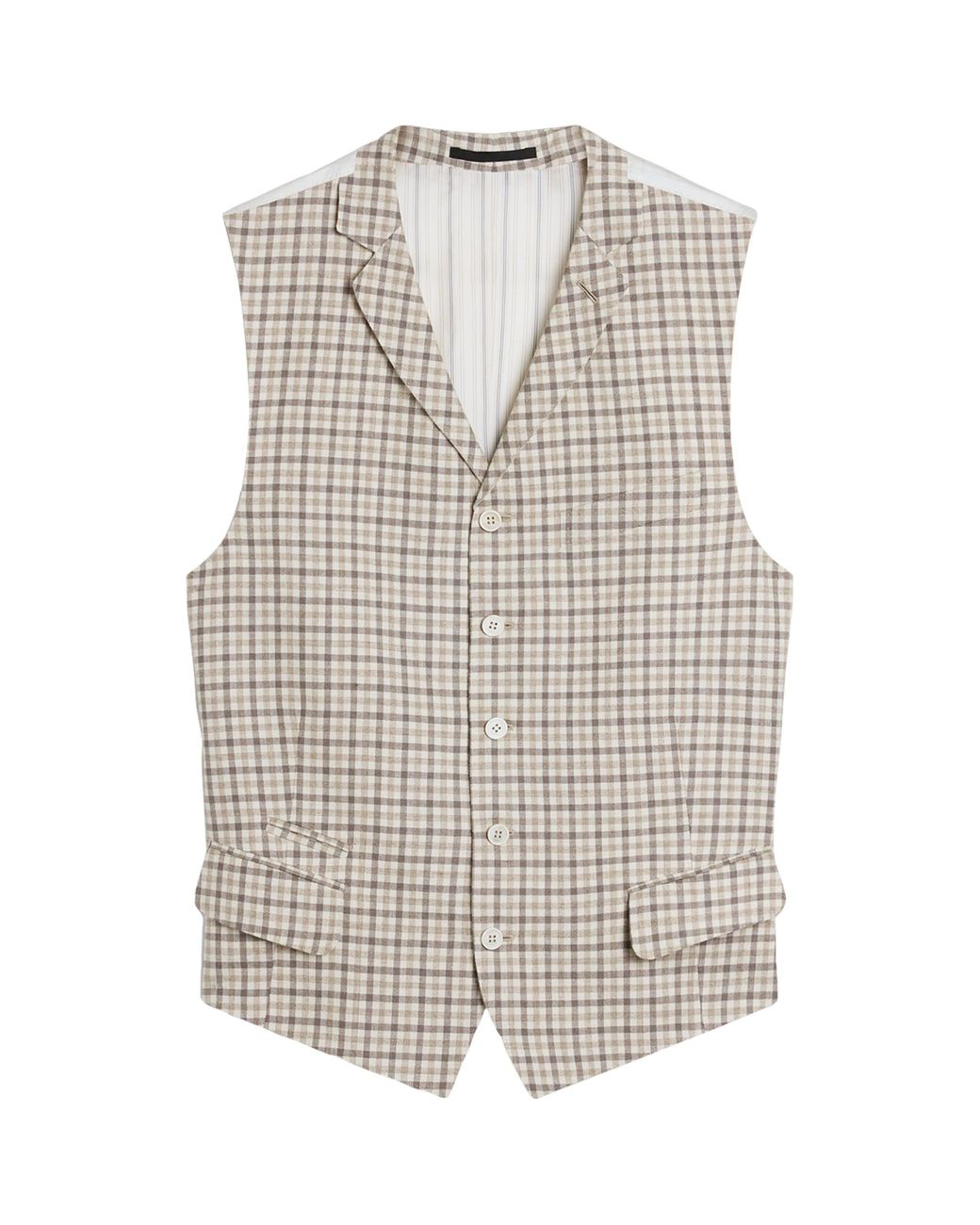 Dunhill White Check Single-Breasted Waistcoat for men
