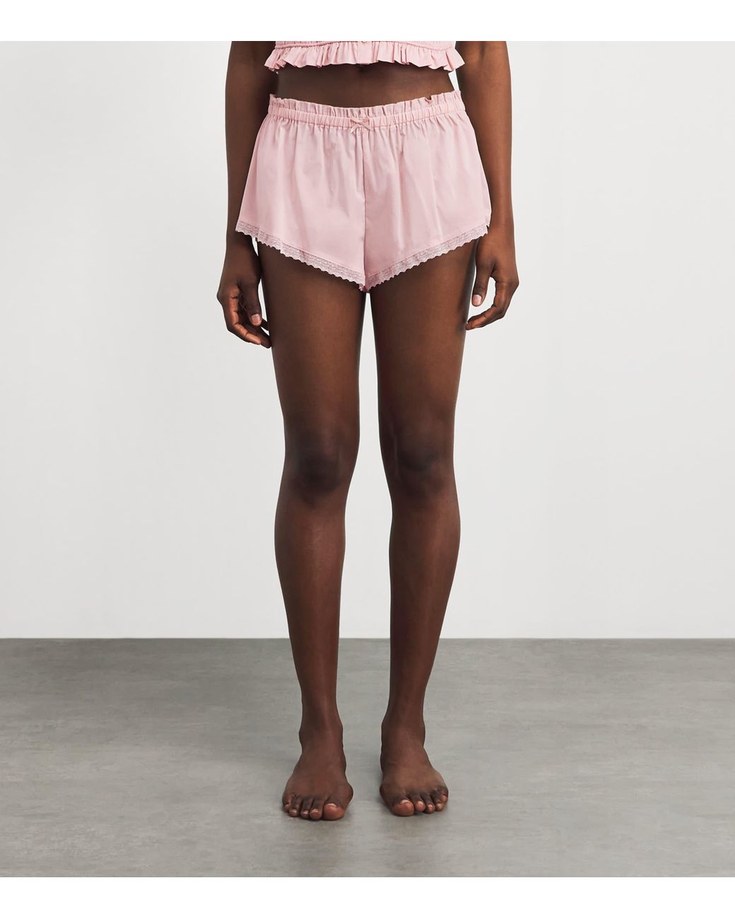 Skims Pink Cotton-Blend Poplin Apparel Shorts