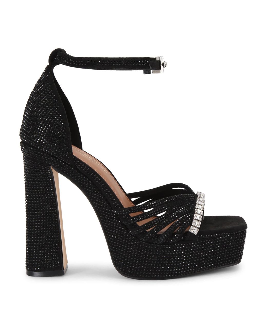 Kurt Geiger Black Crystal Strap Platform Sandals