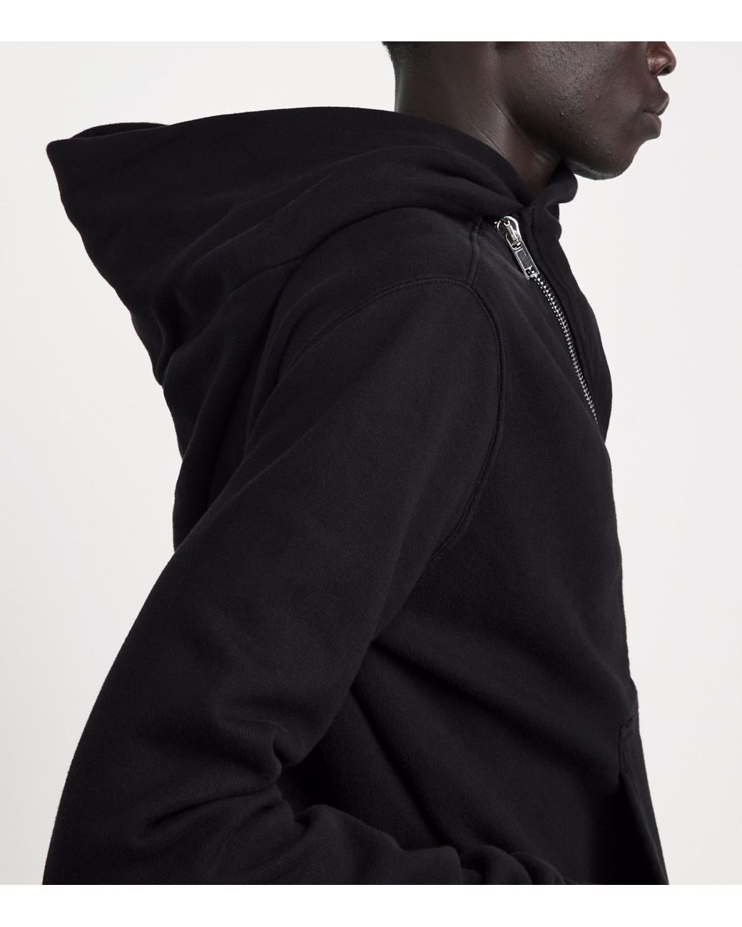 Rick Owens Brown Asymmetric Mountain Hoodie for men
