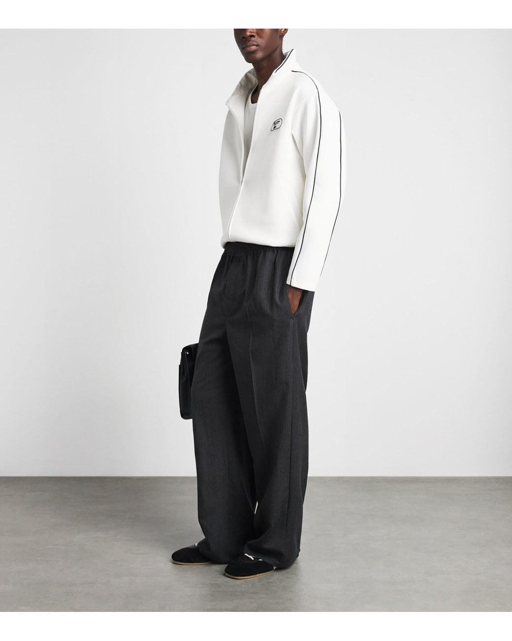 Lacoste White Ultra Dry Tennis Heritage Jacket for men