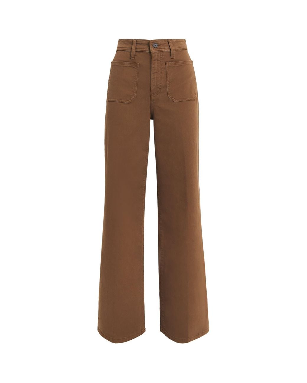 FRAME Brown Cotton-Blend Harbour Palazzo Trousers