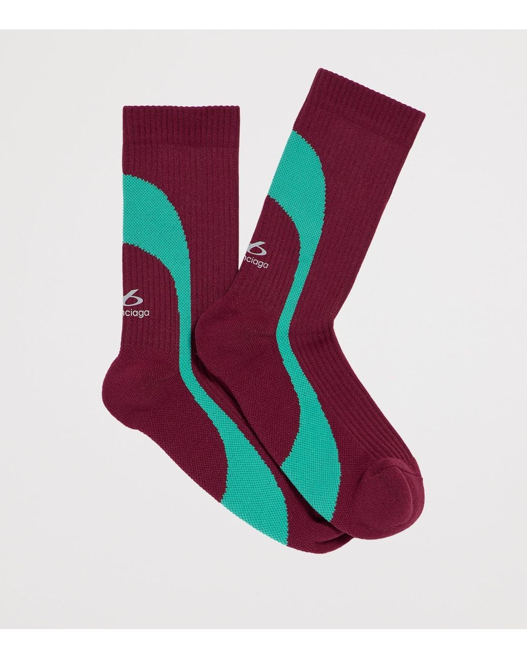 Balenciaga Red Wave Print Socks for men