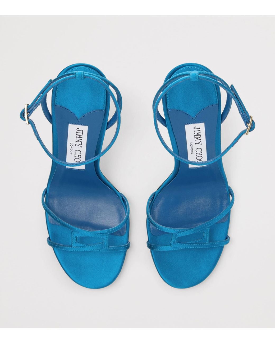 Jimmy Choo Blue 1998 Leo 100 Satin Heeled Sandals