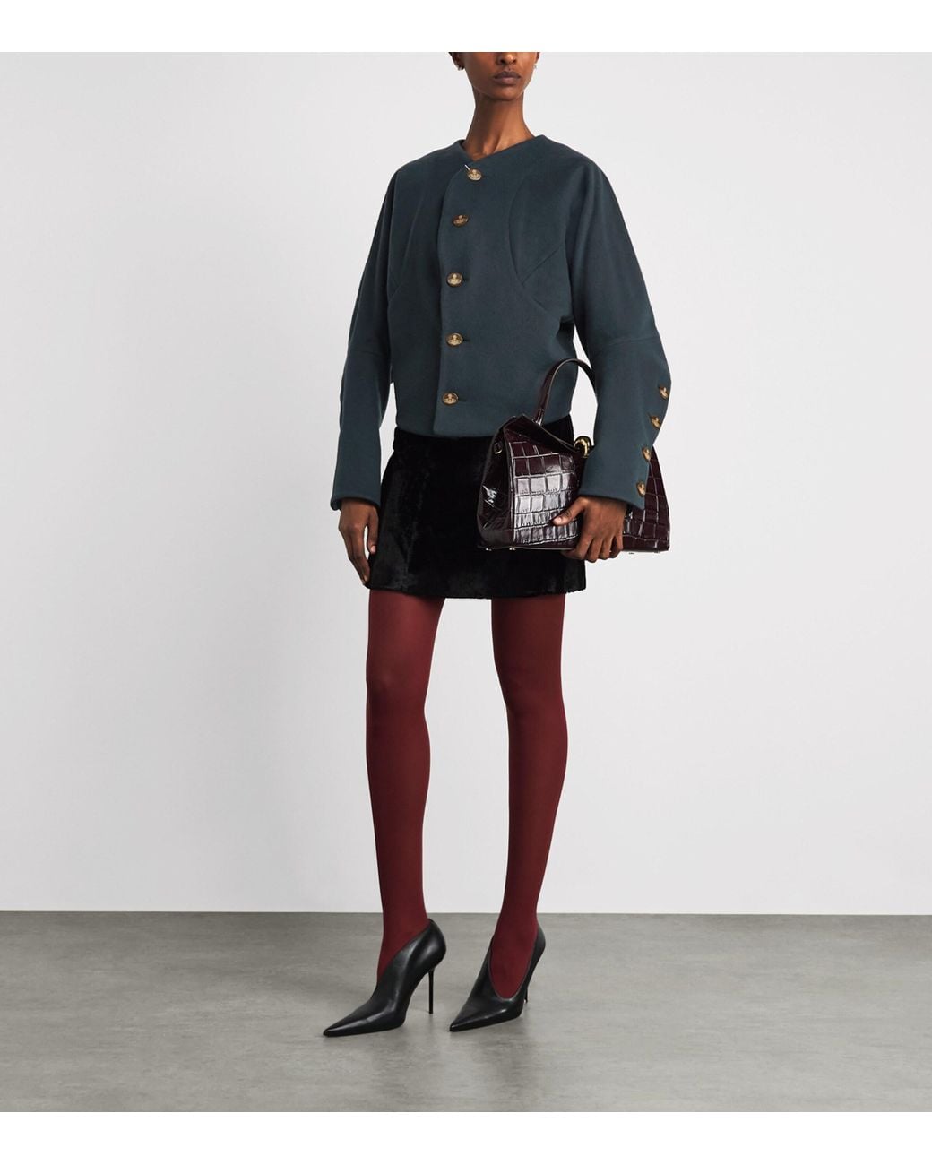 Vivienne Westwood Blue Wool-Cashmere Rounded Jacket