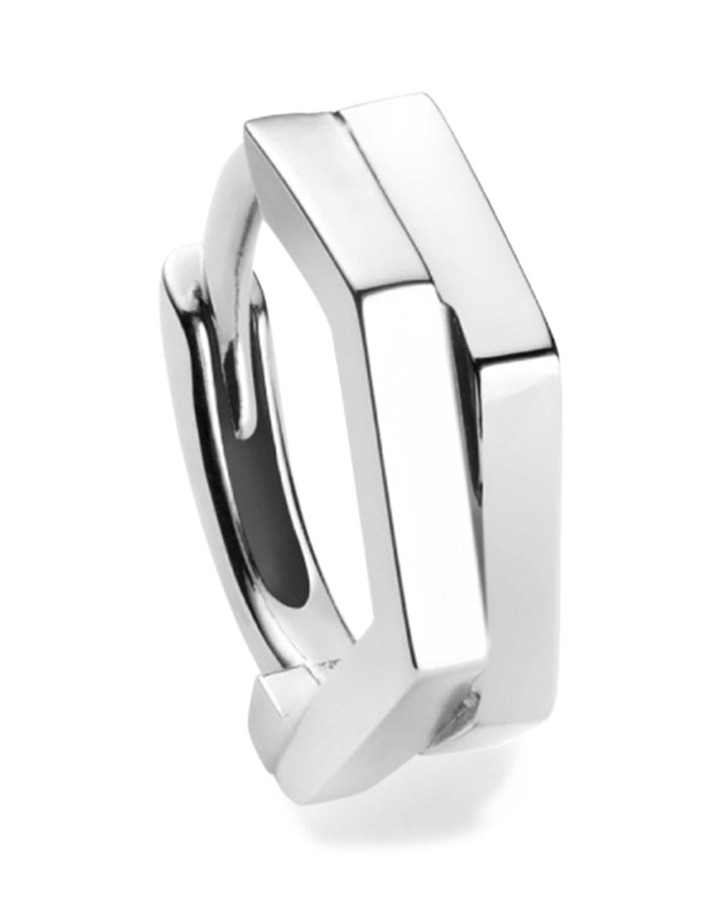 Repossi White Antifer Single Hoop Earring