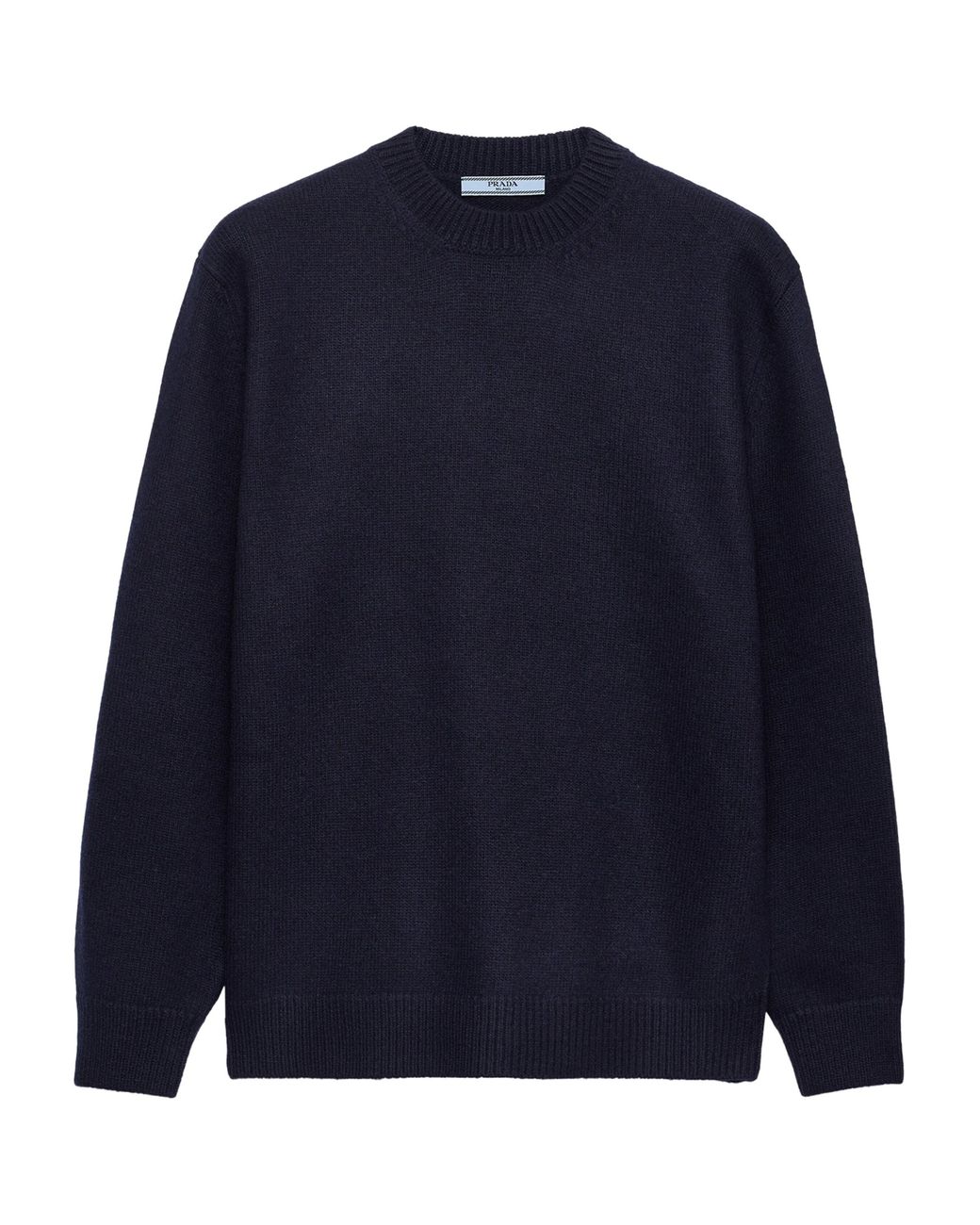 Prada Blue Wool Elbow-Patch Sweater