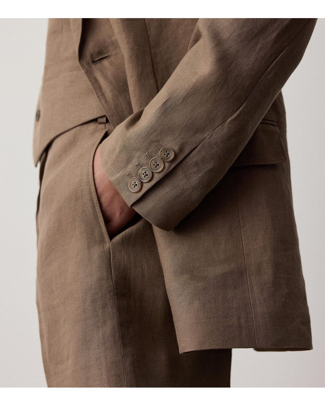 Ralph Lauren Brown Linen Marcy Jacket