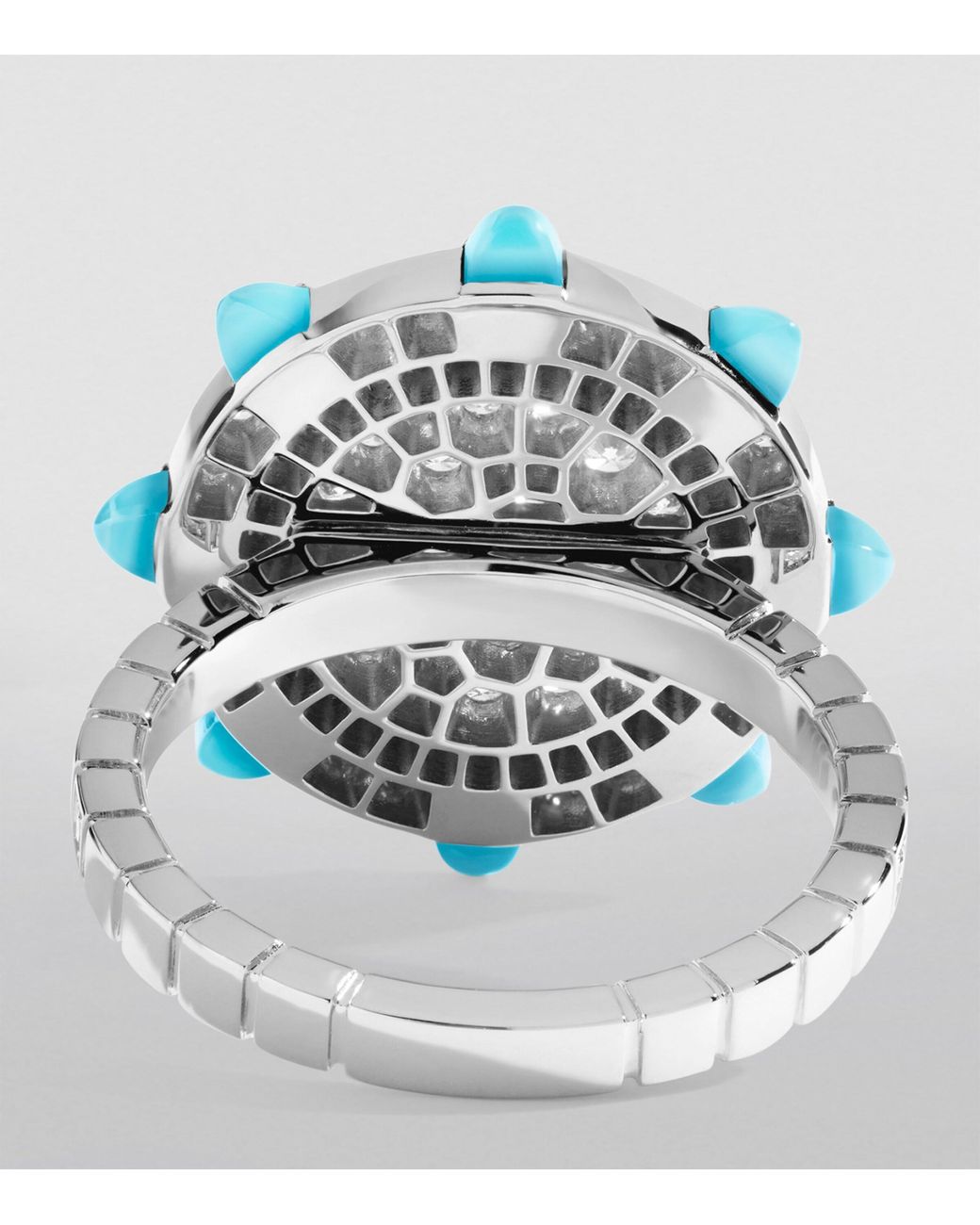 Marli New York Blue Diamond, Sapphire And Chalcedony Tip-Top Statement Ring
