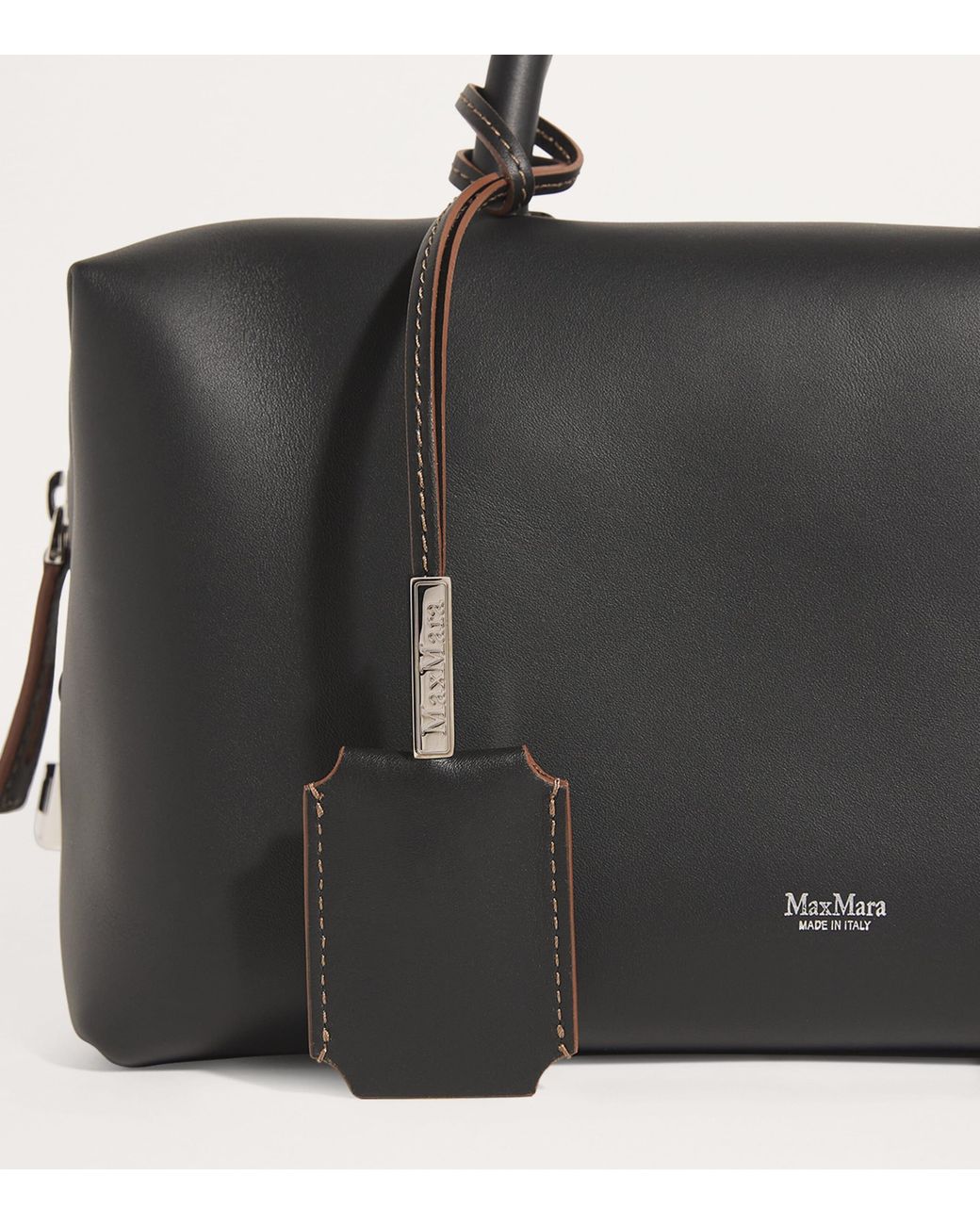 Max Mara Black Leather Satchel Top-Handle Bag