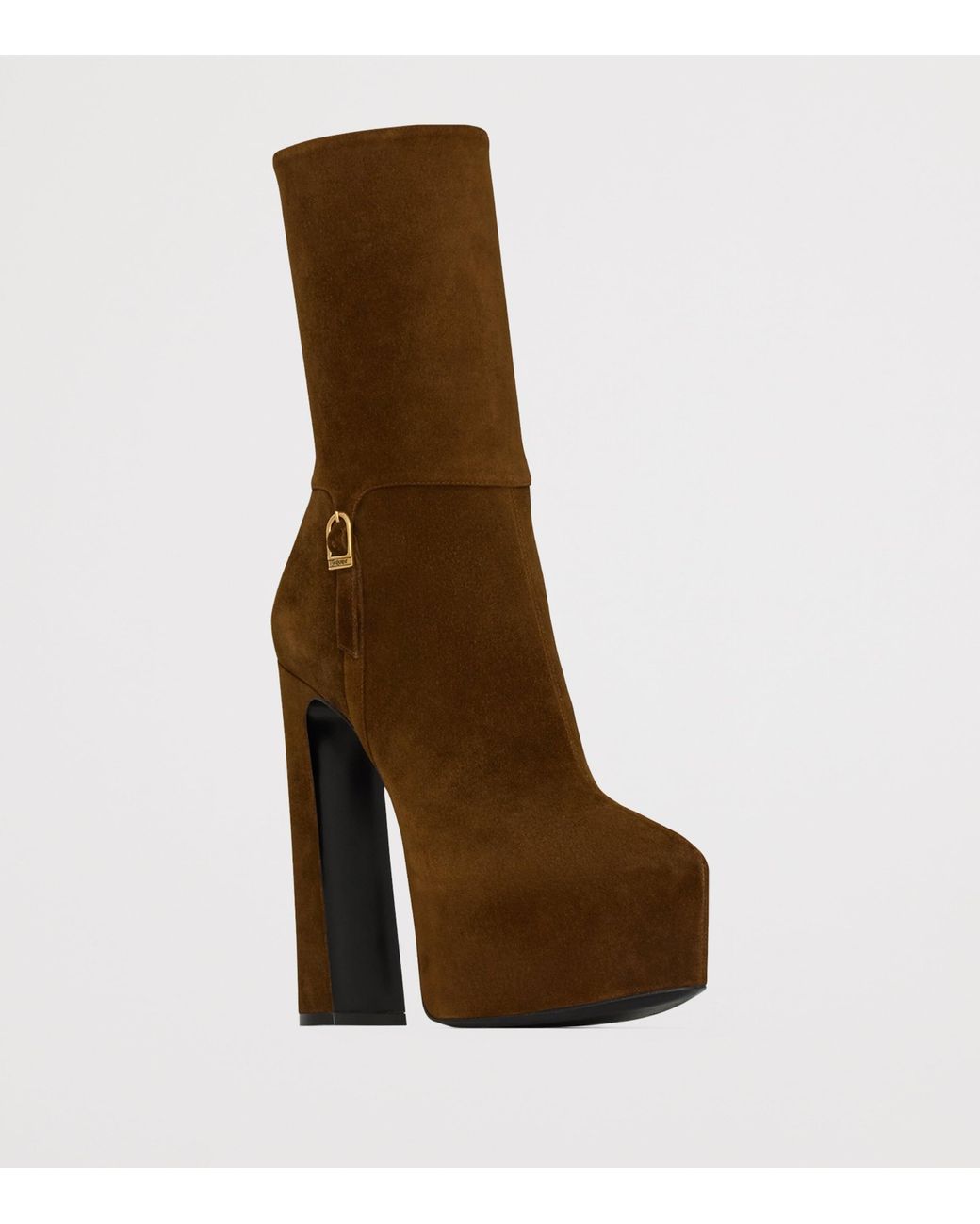 Saint Laurent Brown Suede Nico Ankle Boots 105