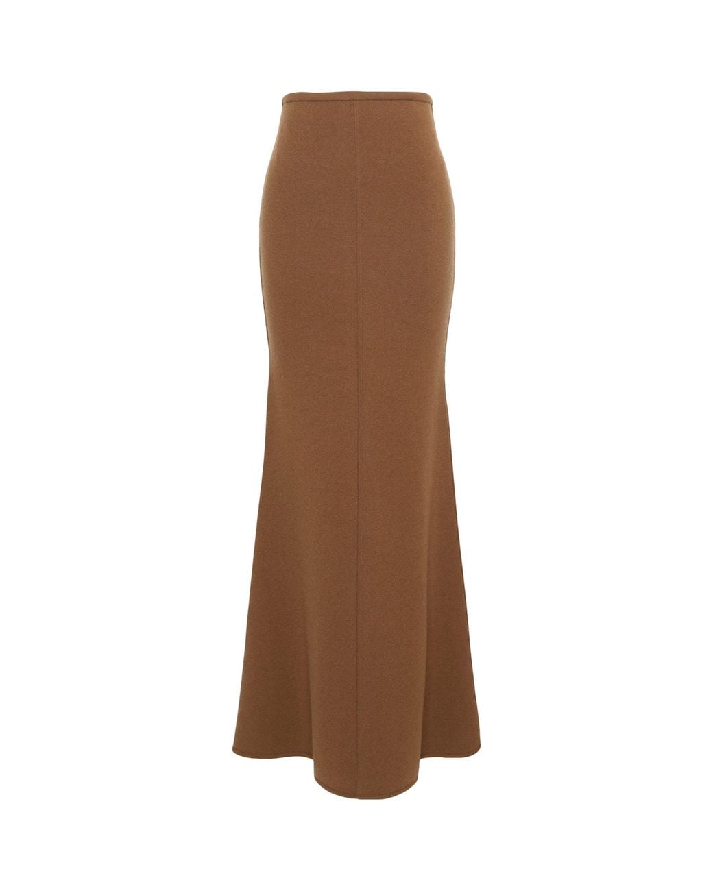 Max Mara Brown Virgin Wool-Cashmere Knitted Maxi Skirt