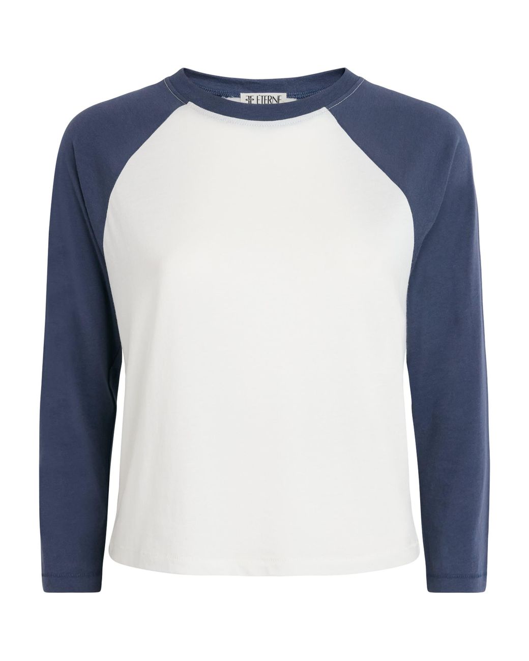 ÉTERNE Blue Cotton-Modal Baseball T-Shirt