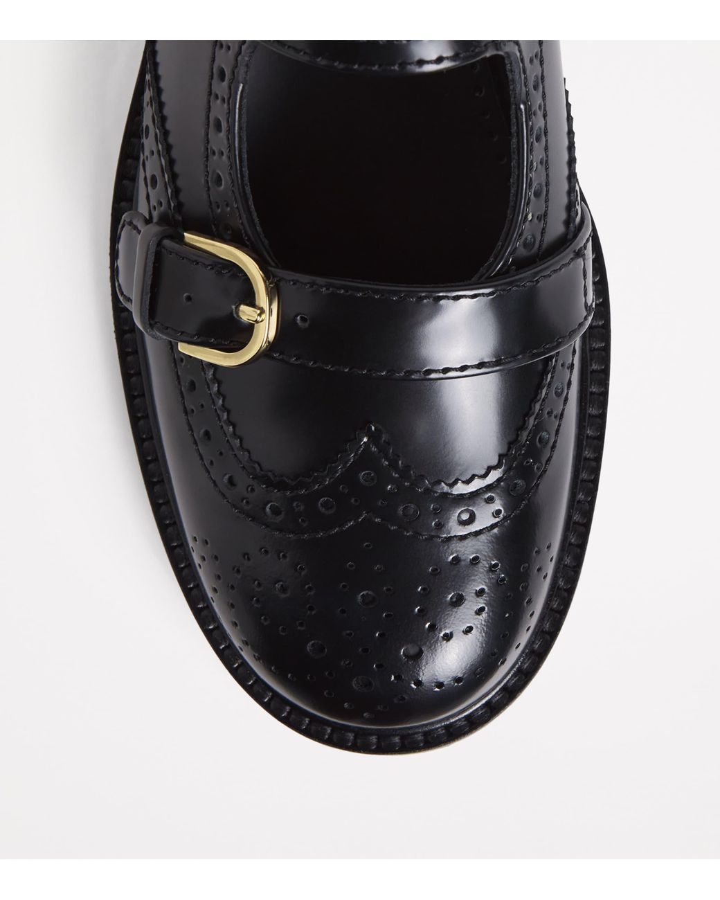 Sandro Black Leather Mary Jane Derby Shoes