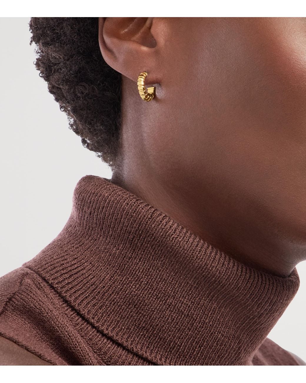 BVLGARI Metallic Tubogas Hoop Earrings