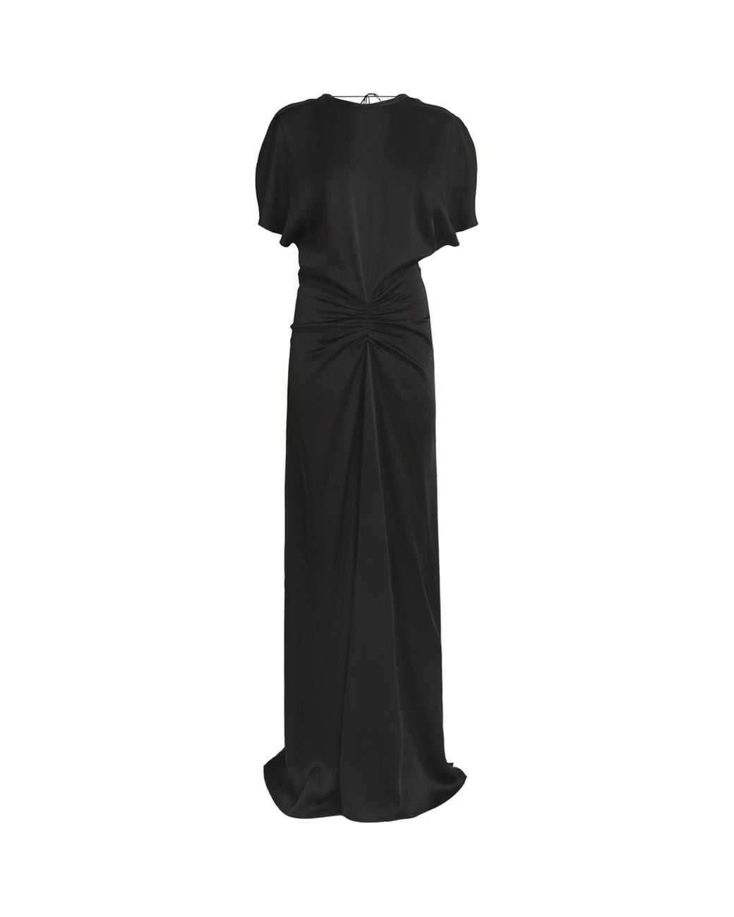 Victoria Beckham Black Gathered-Waist Maxi Dress