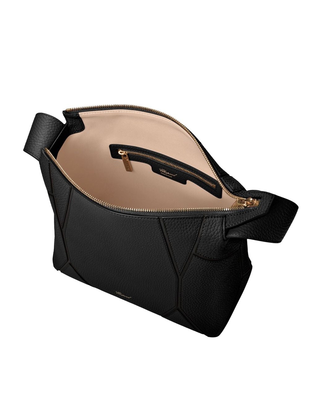 Chopard Black Grained Calfskin Diamond Shoulder Bag