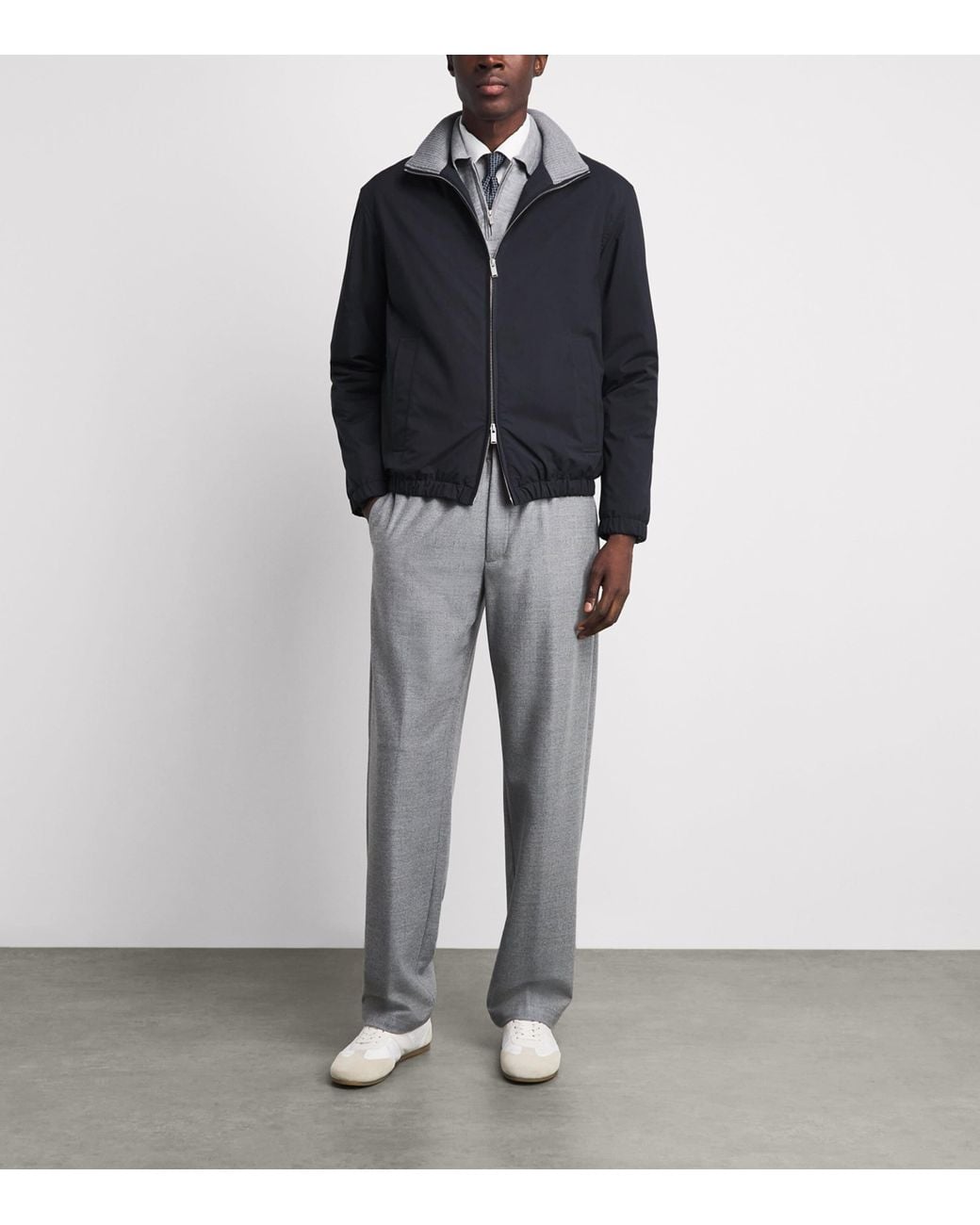 Lardini Blue Shell Bomber Jacket for men