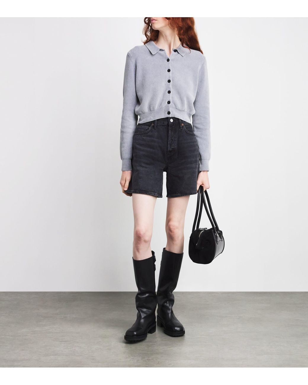 Agolde Blue Denim Dame Wide-Leg Shorts