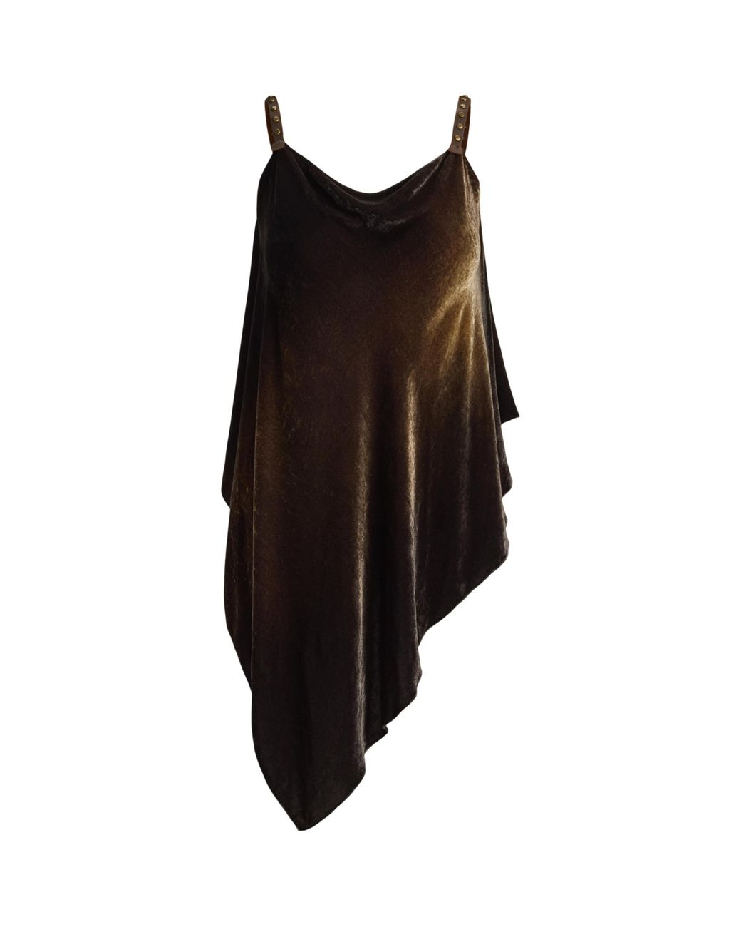 Ralph Lauren Black Velvet Asymmetrical Idina Top