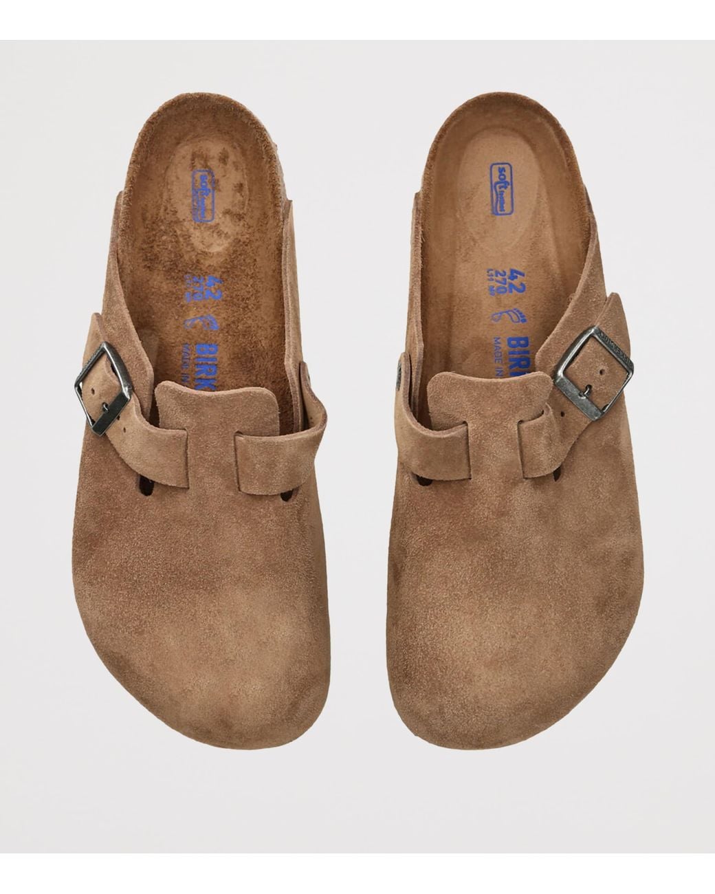 Birkenstock Brown Suede Boston Clogs for men