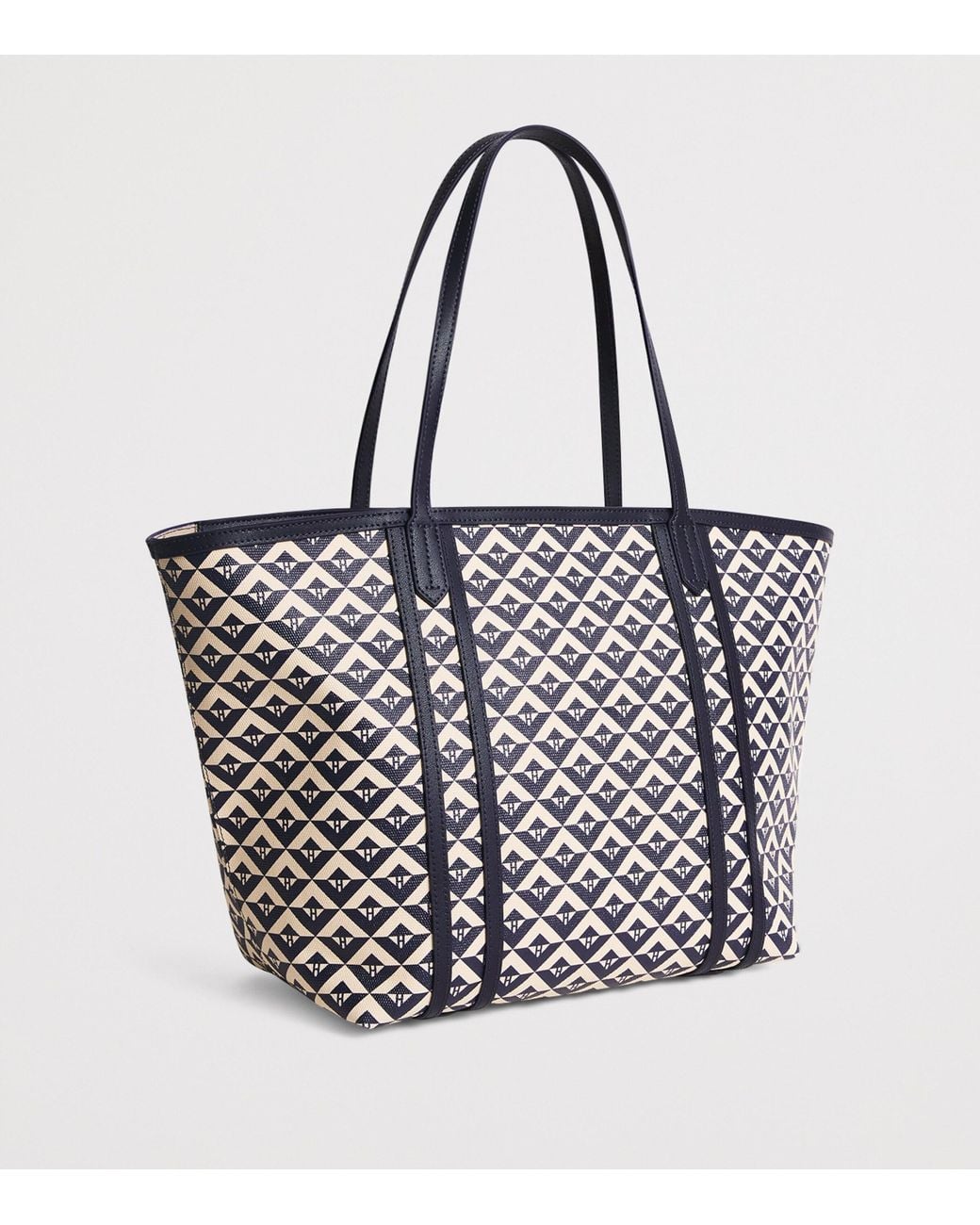 Harrods Black Coated Canvas Geometric Tote Bag