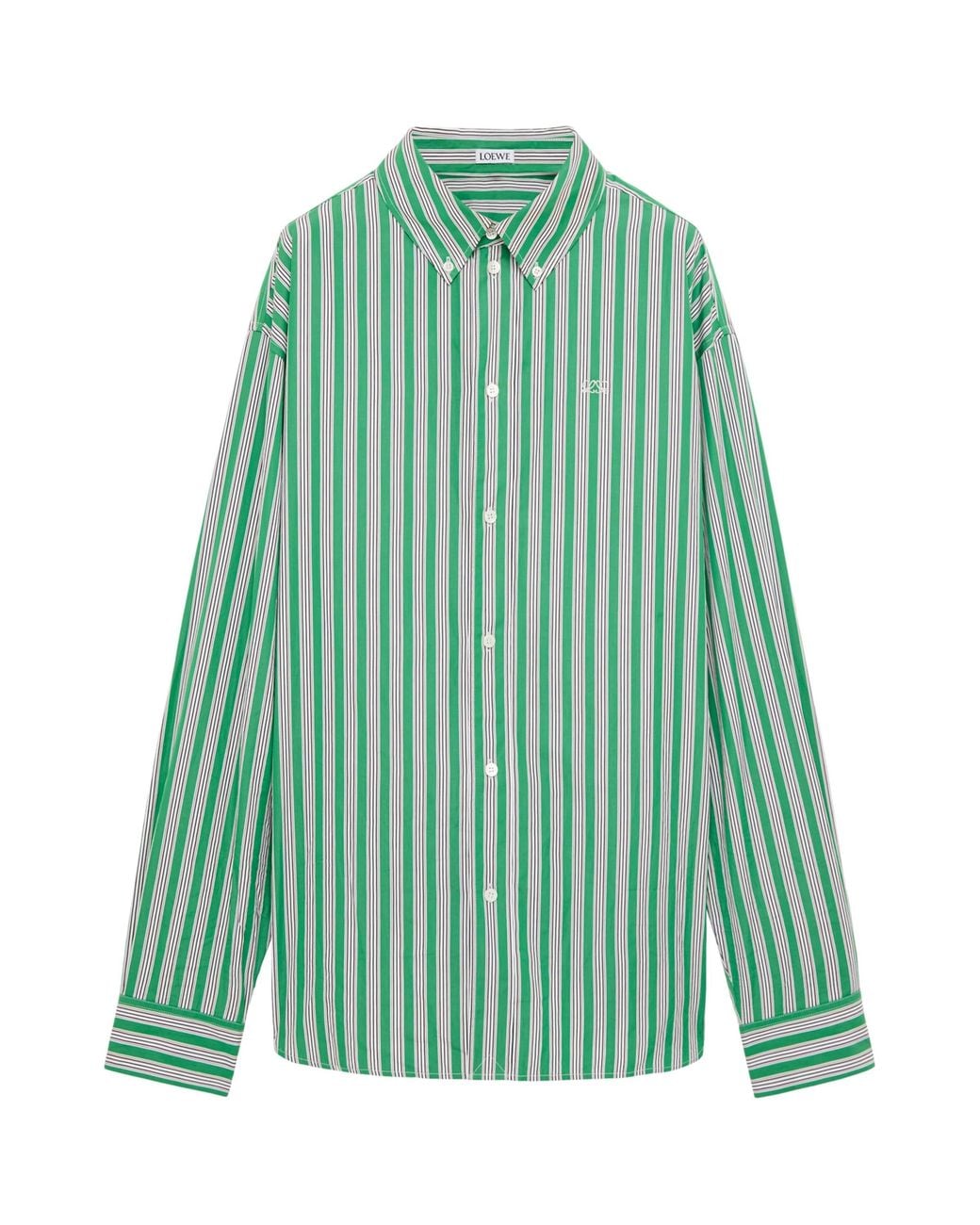 Loewe Green Stripe Anagram Shirt for men
