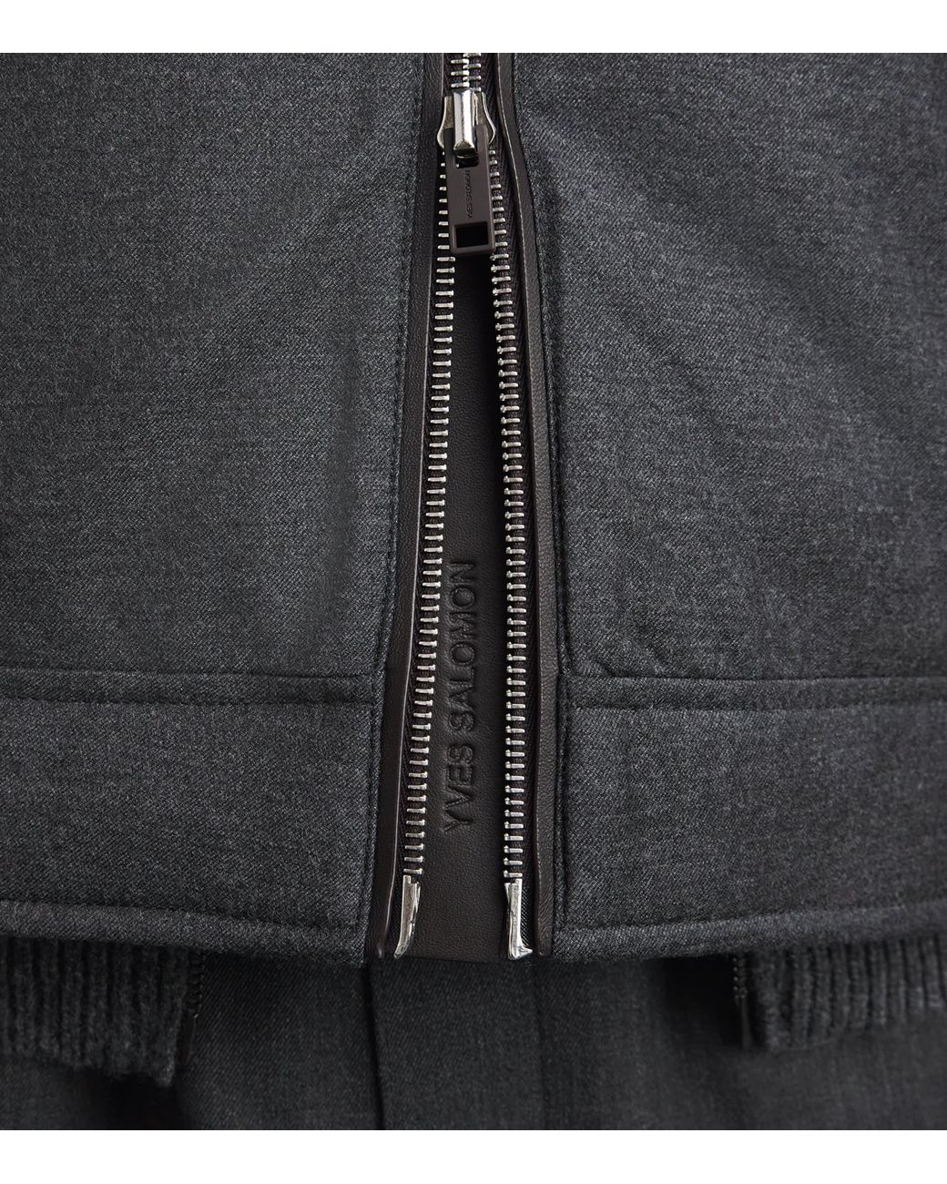 Yves Salomon Gray Virgin Wool-Silk Bomber Jacket for men
