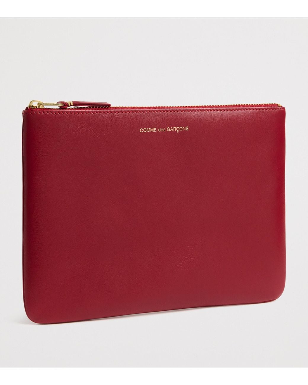 Comme des Garçons Red Large Leather Zipped Pouch for men