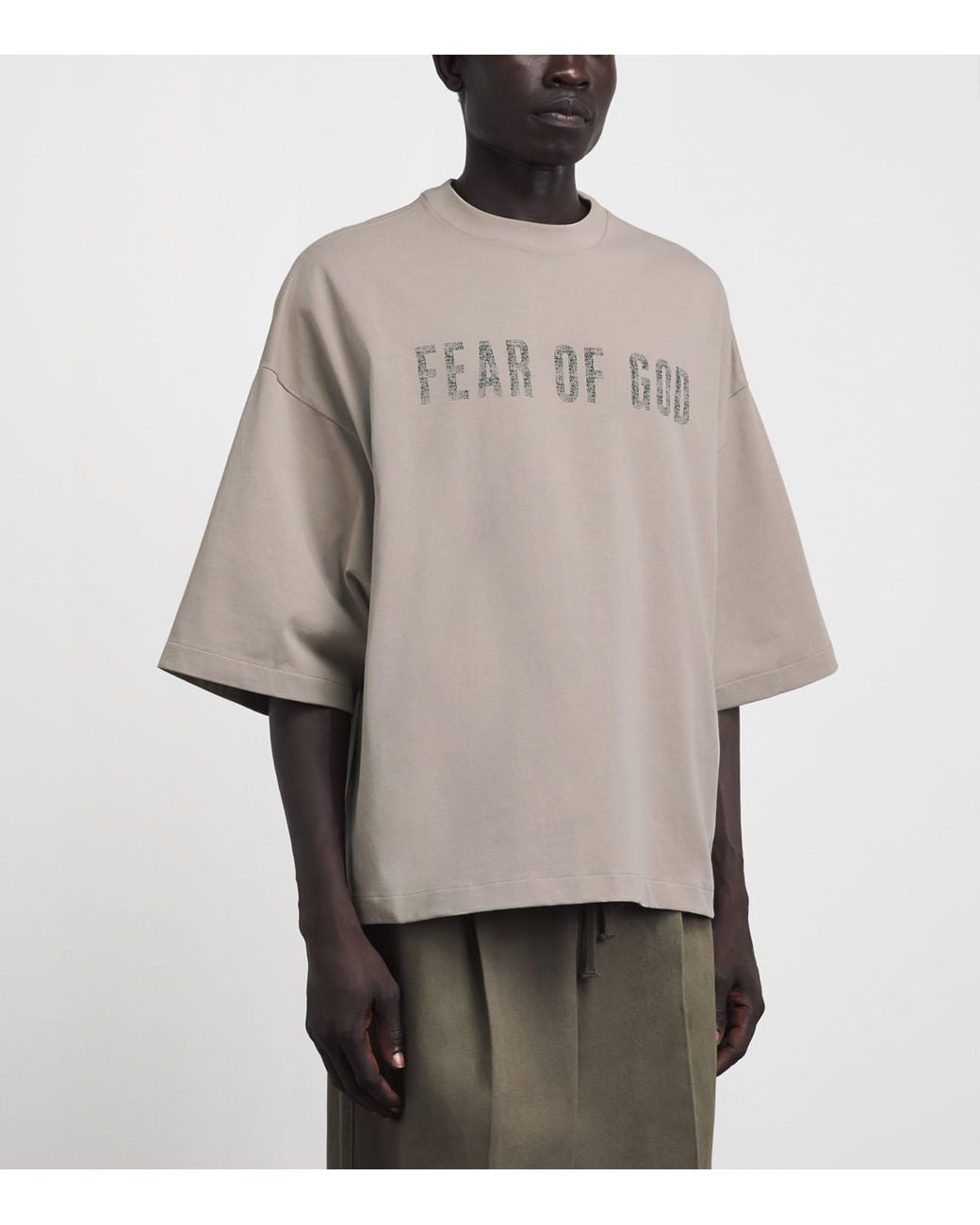 Fear Of God Gray Cotton Boxy Merch T-Shirt for men