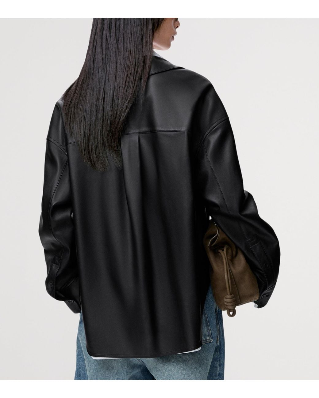 Loewe Black Nappa Lambskin Draped Shirt