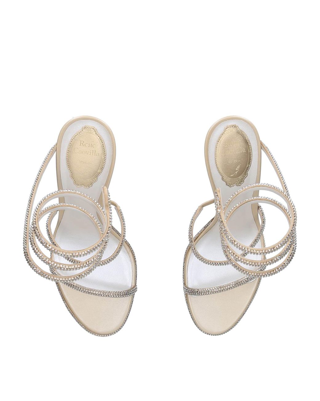 Rene Caovilla White Embellished Cleo Sandals 105