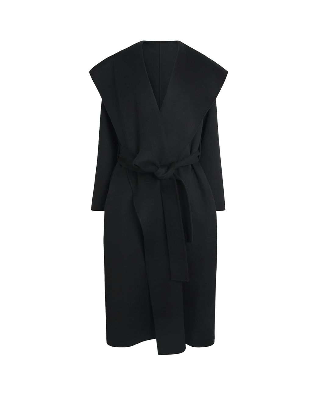 Totême Black Wool Hooded Coat
