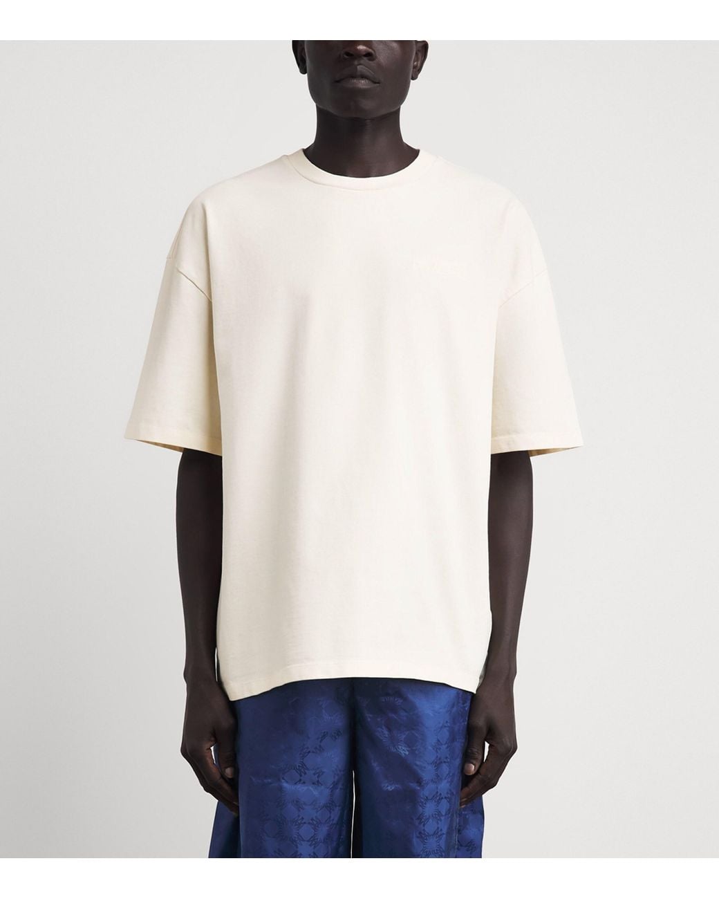 Amiri White Cotton Check Patch T-Shirt for men