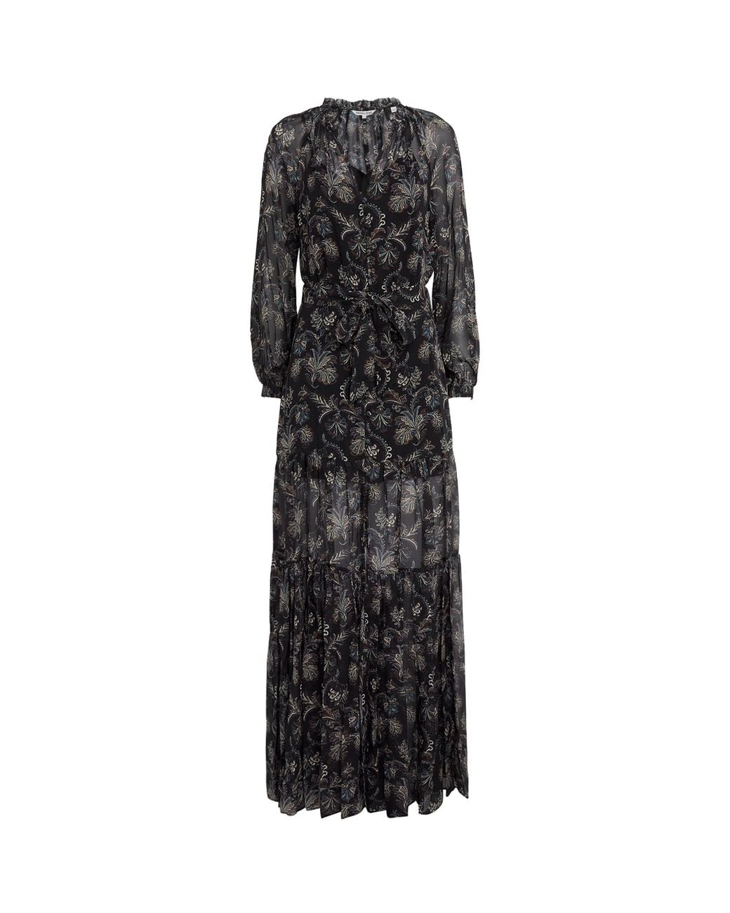 Veronica Beard Black Silk Isra Maxi Dress